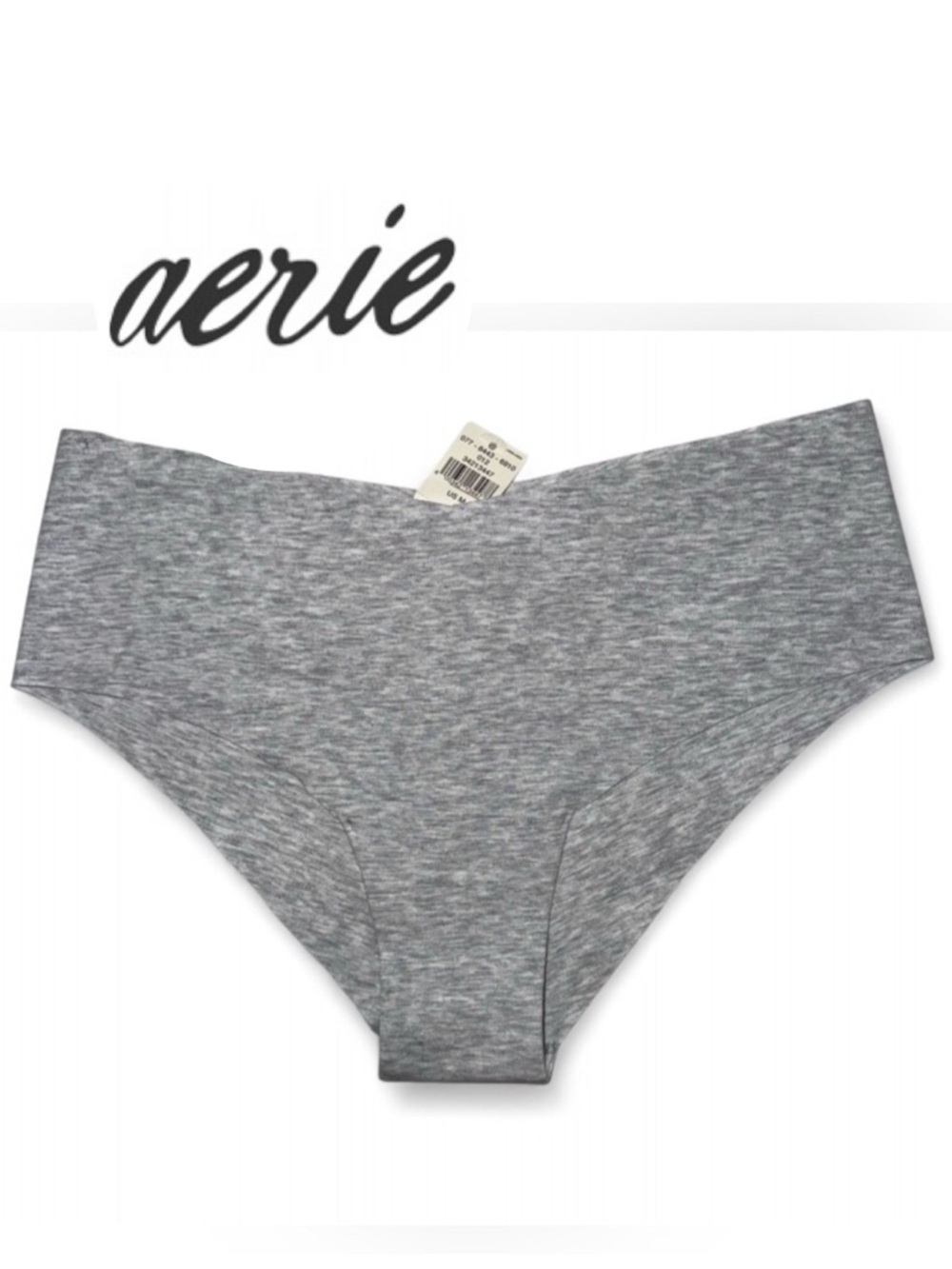 BNWT Aerie Light Grey Seamless Cotton CheekyPanties Size Medium